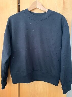 A New Day Black Rhinestone Embellished Crewneck Sweatshirt Womens small